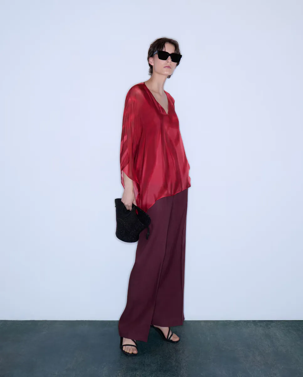 

Женские брюки из льна очень широкие Woman Limited El Corte Inglés, цвет 291 Berenjena