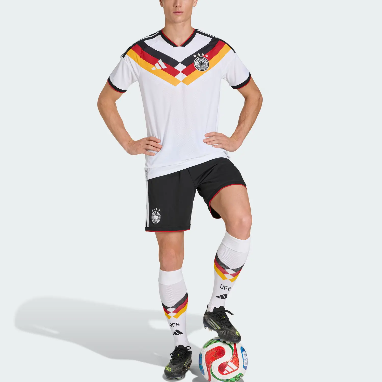 Германия FW25 HOME AUTHENTIC JERSEY футбольная майка Unisex Adidas, белый — фото 4