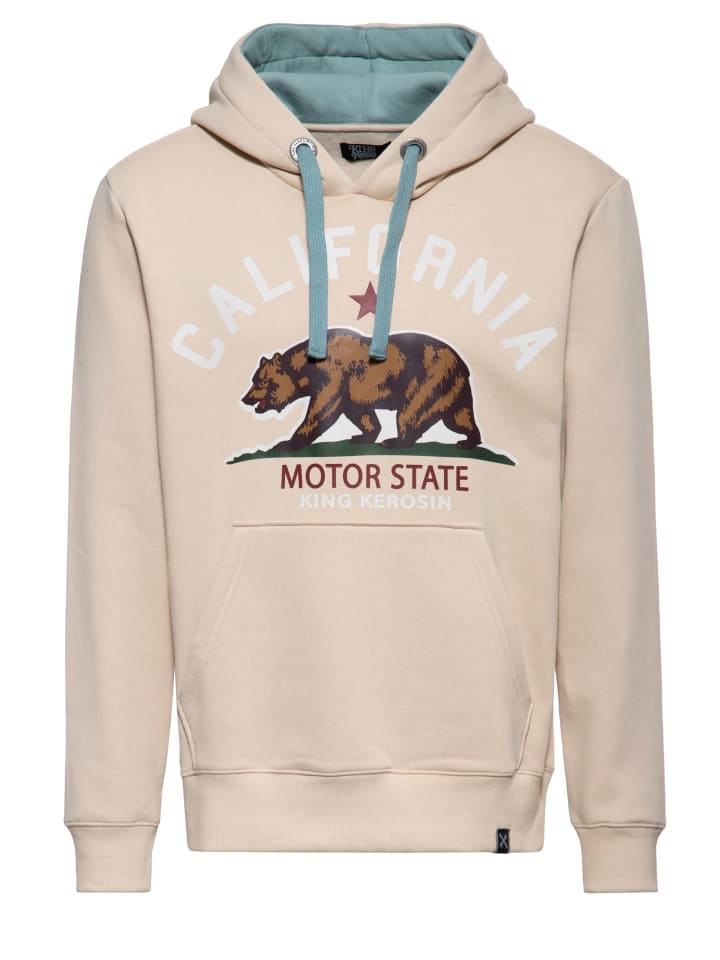 

Толстовка King Kerosin с капюшоном California Motor State бежевого цвета King Kerosin