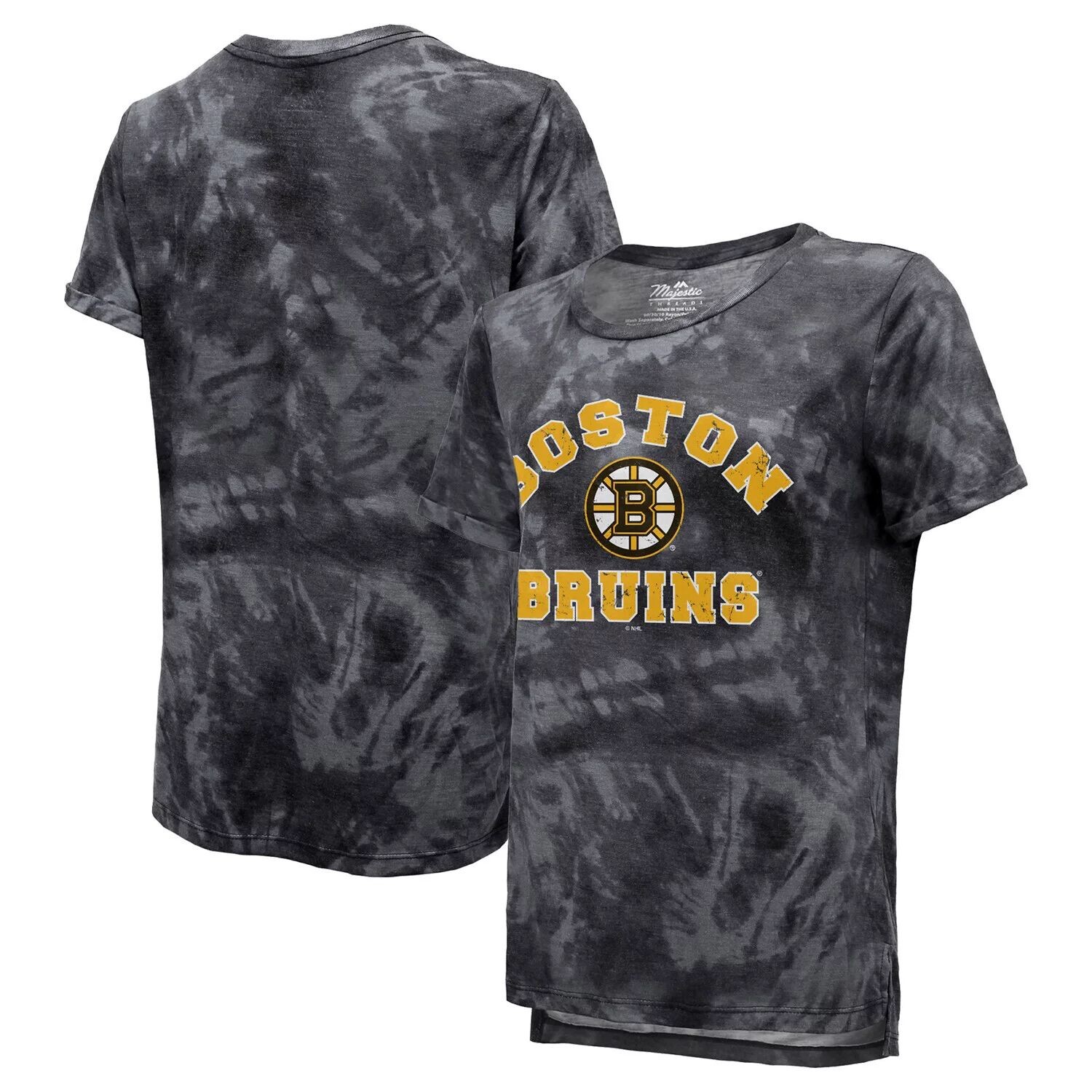 

Черная женская футболка с принтом тай-дай в стиле бойфренда Boston Bruins Majestic Threads Majestic, Черный, Черная женская футболка с принтом тай-дай в стиле бойфренда Boston Bruins Majestic Threads Majestic