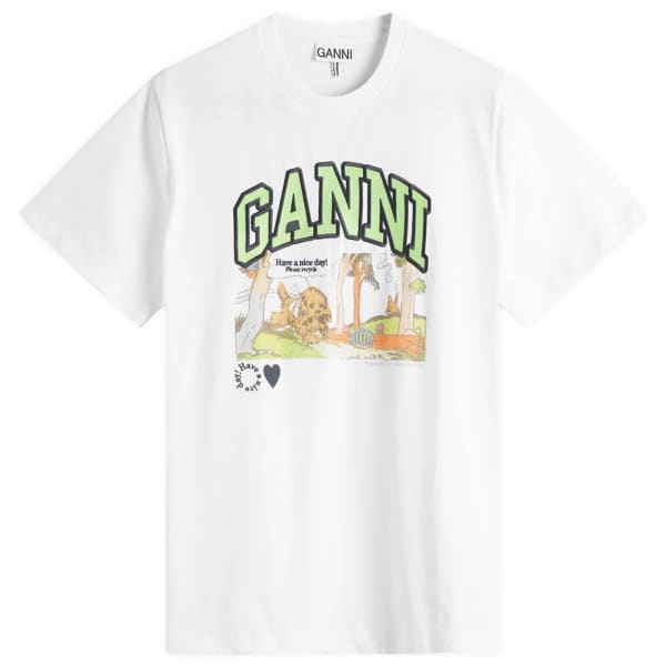 

Футболка Poppy c casual Ganni, белый