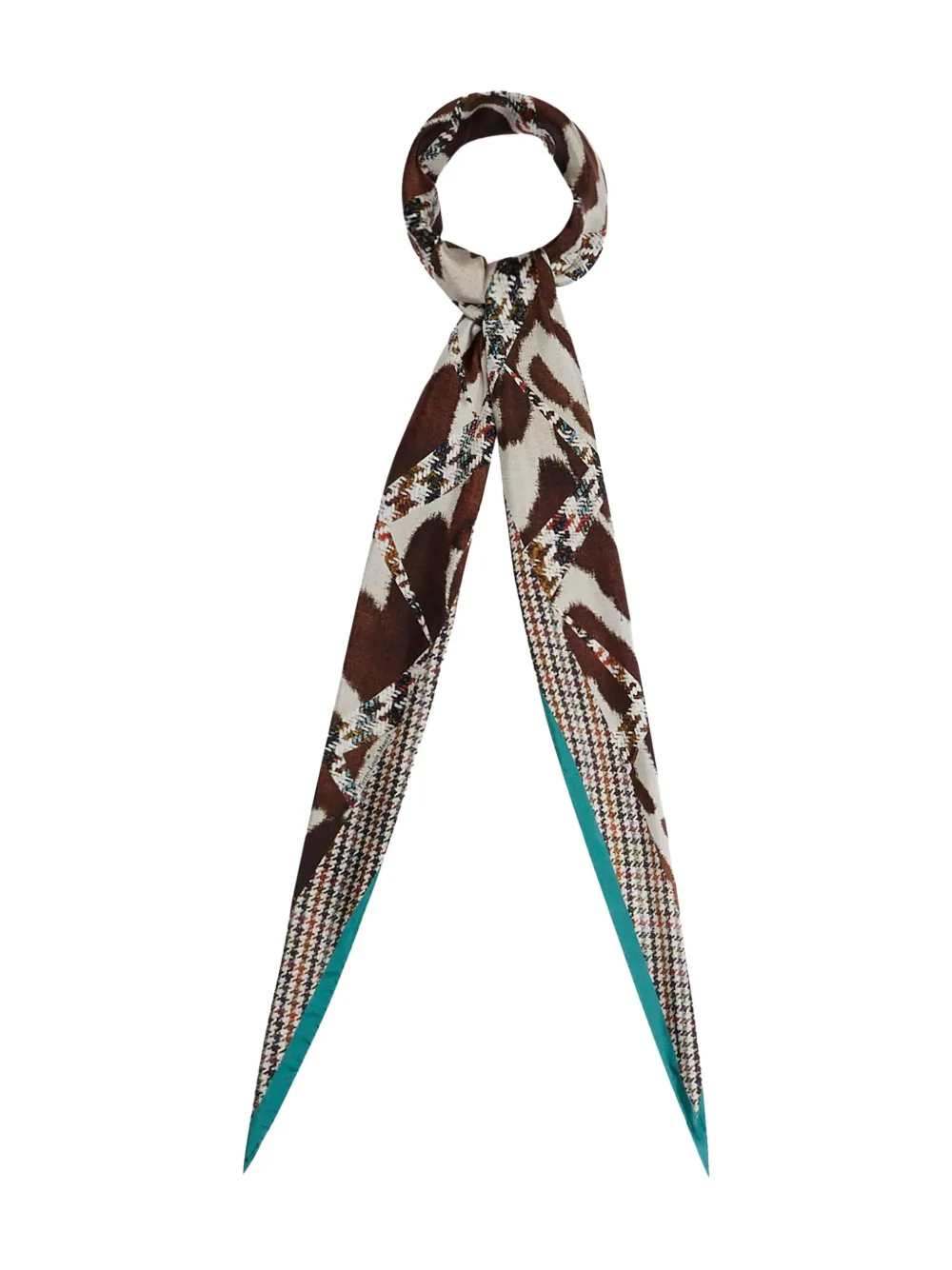 

Шелковый шарф с узором "гусиная лапка" Pierre-Louis Mascia, коричневый