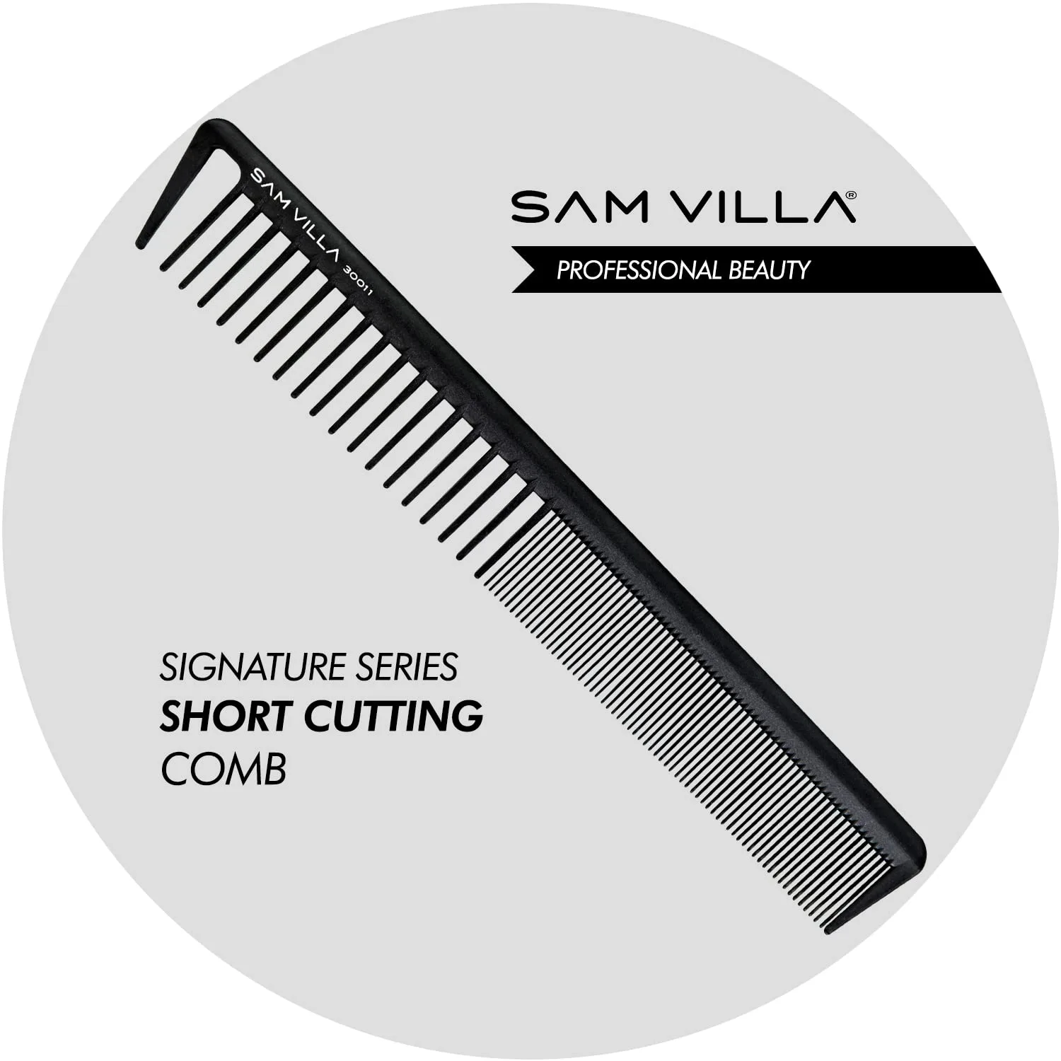 Расческа для короткой стрижки Sam Villa Signature Series 1 штука (1 шт.), Black — фото 2