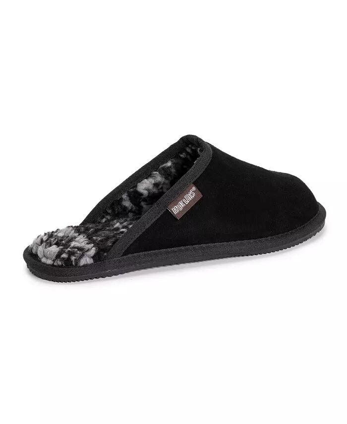 Мужские туфли Dave Printed Berber Suede Scuff, шоколадный, 11 MUK LUKS, черный — фото 4