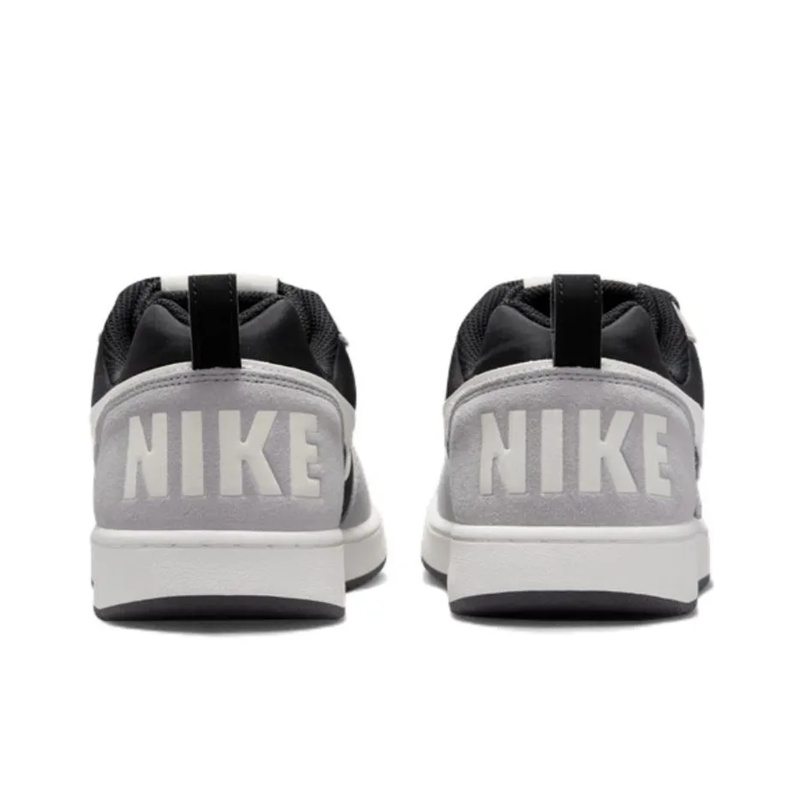 Низкие противоскользящие износостойкие детские кроссовки Court Borough Nike, черный/серый — фото 3