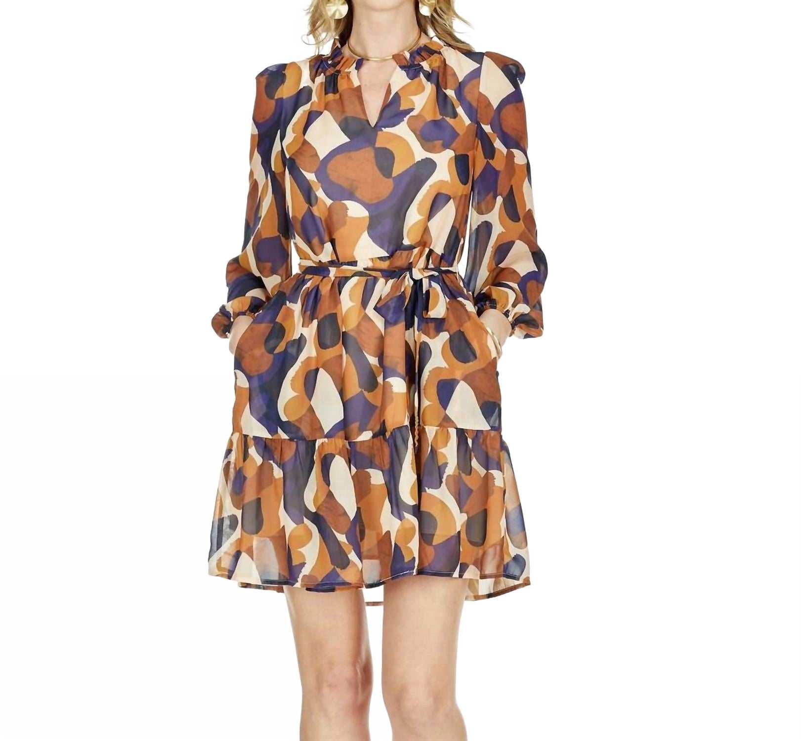 

Многослойное платье в коричневой меланжевой гамме Jade