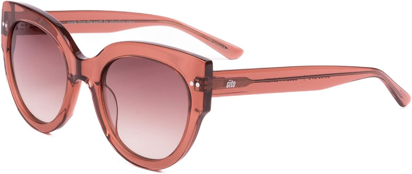 

Солнцезащитные очки SITO SHADES Good Life, женские круглые, неполяризующиеся, дизайнерские, милые, в стиле ретро, ​​для фестивалей и концертов, защита от УФ-излучения 100, Desert Flower/Rose