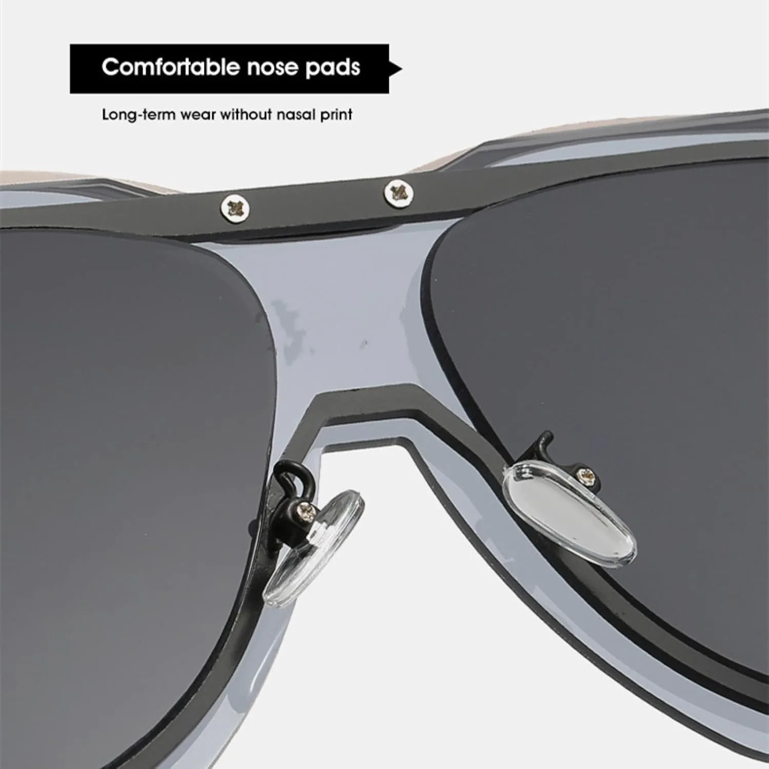 

Крупные цельные солнцезащитные очки для женщин и мужчин, модные в винтажном стиле, панк, для вождения и путешествий, солнцезащитные очки UV400 TKKTLLT, White Pink