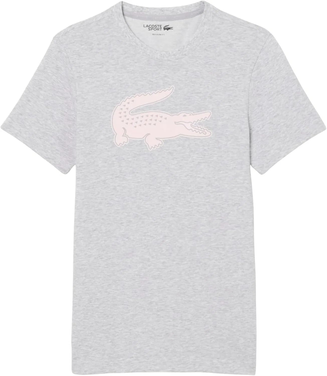 Футболка спортивная Lacoste, цвет Silver Chine/Flamingo, XXL