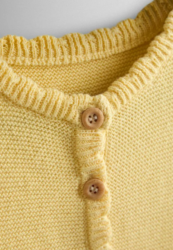 Классический кардиган прямого кроя с волнистым краем Jojo Maman Bébé, Bright Yellow — фото 3