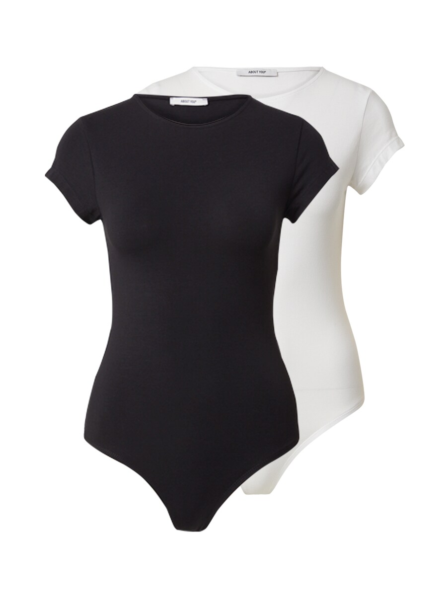

Боди-рубашка ABOUT YOU Ellinor, черный/белый