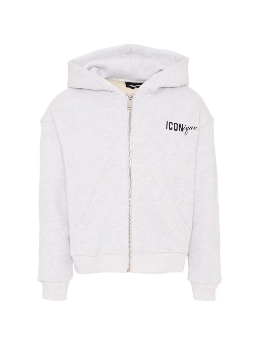 Худи на молнии с графическим принтом Dsquared2 Kids, серый