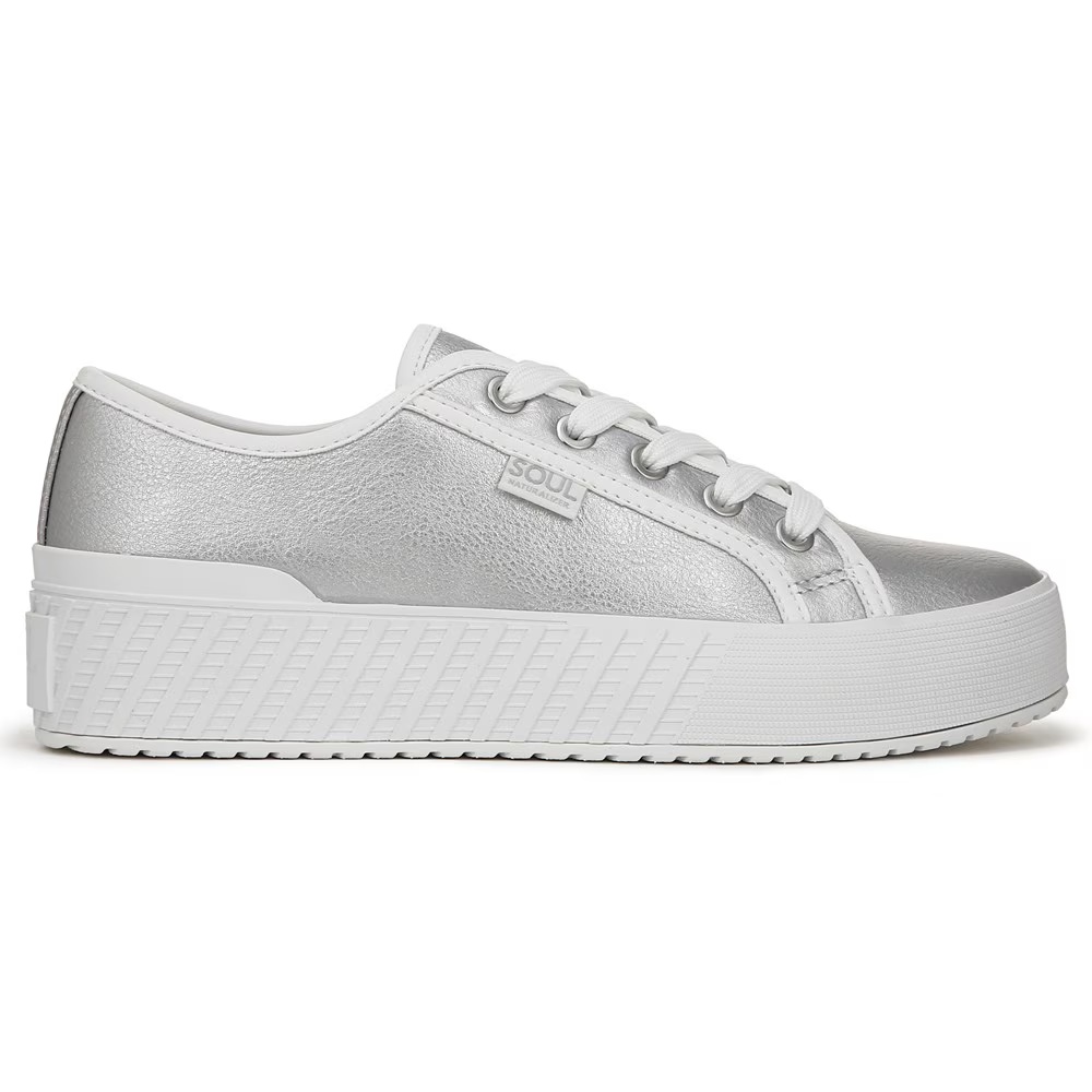 Кеды на шнурках Iliana Soul Naturalizer, silver faux leather — фото 2