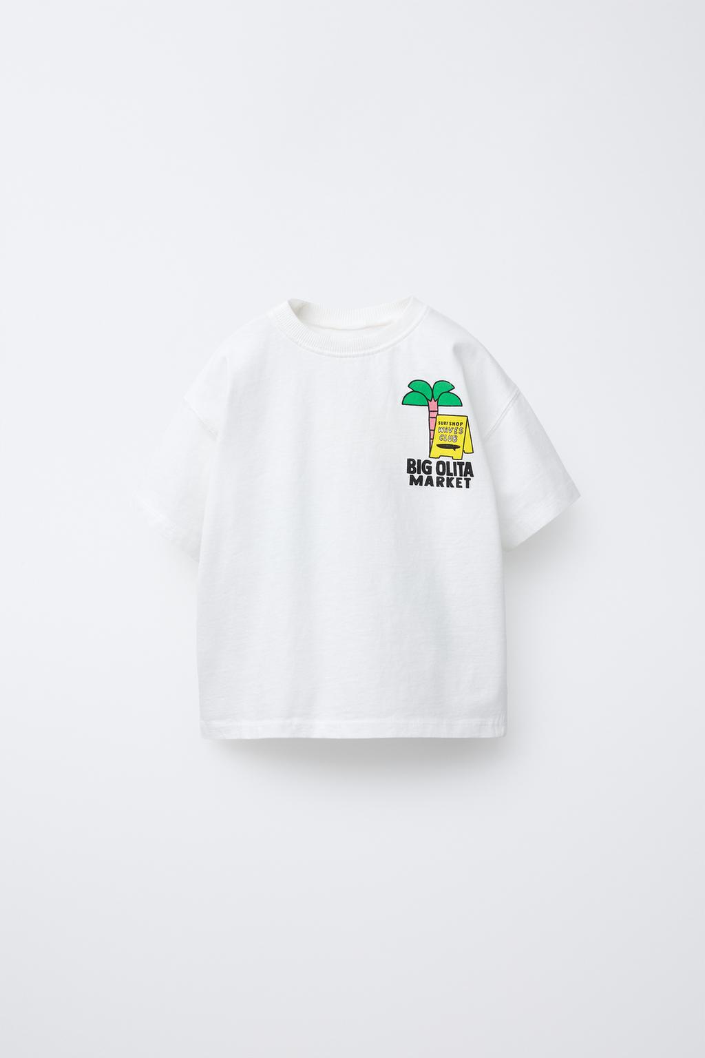 

Футболка с принтом ZARA, белый