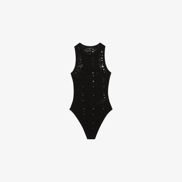 

Reiss x Atelier Francesca боди с лестничной вязкой Reiss, черный