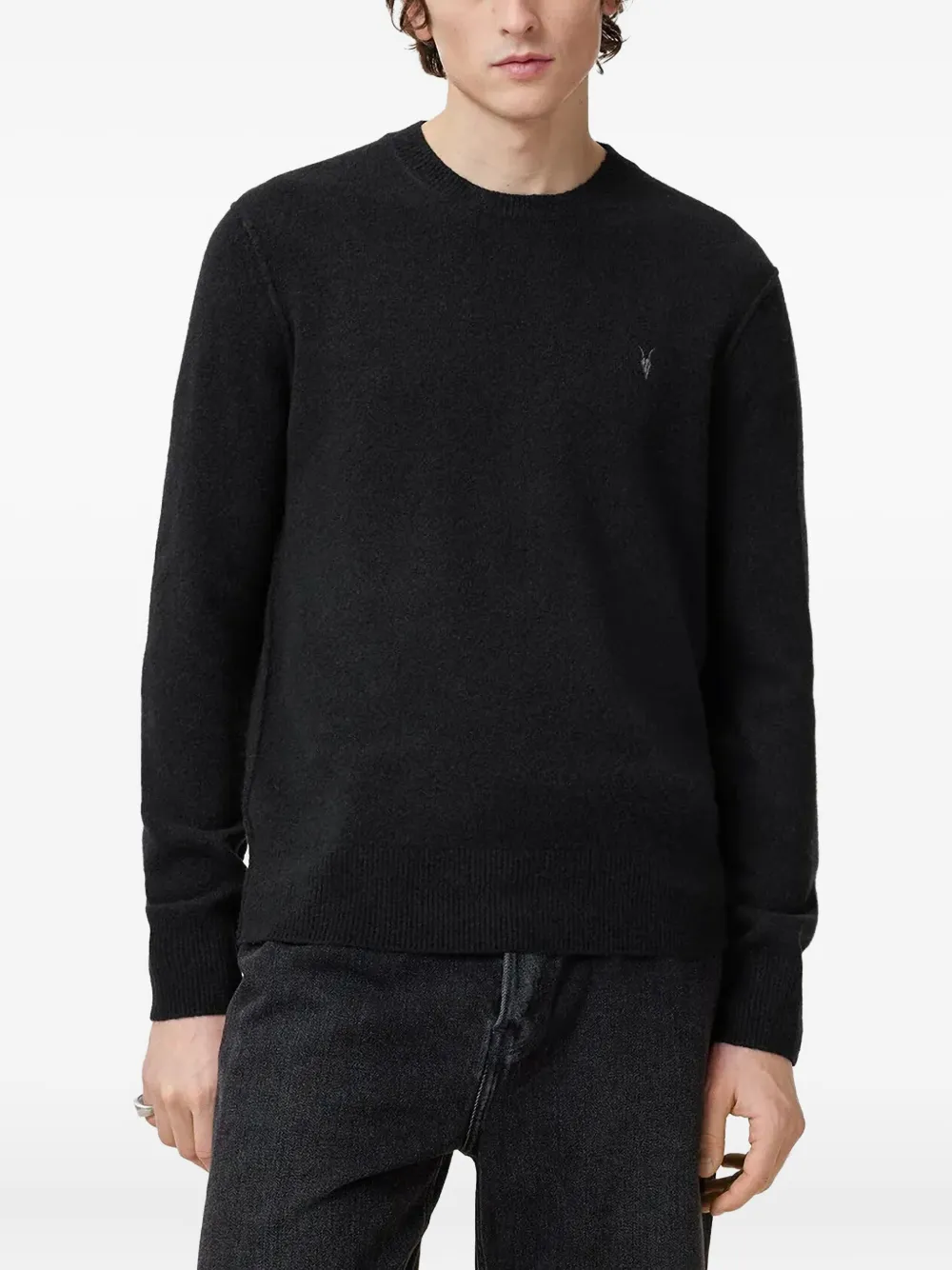 

Свитер с вышитым логотипом AllSaints, черный