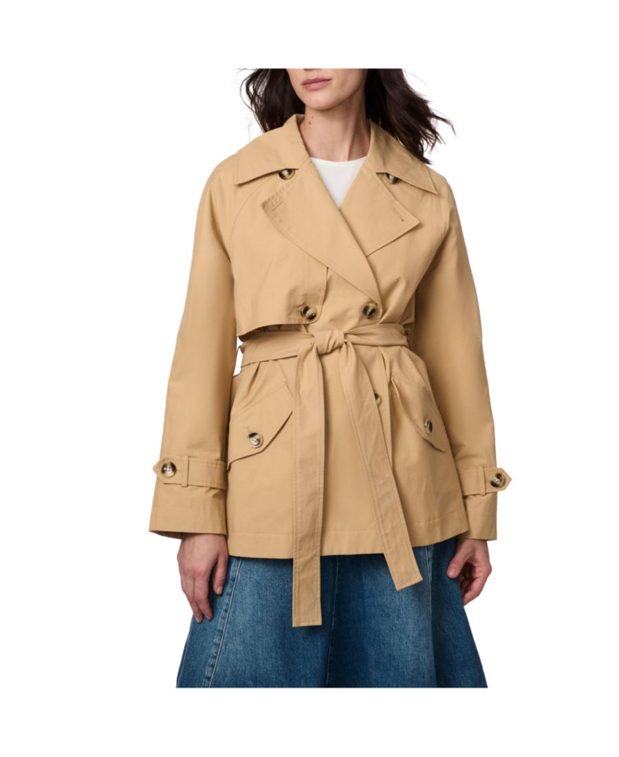 

Женский короткий тренч с поясом Bernardo, Tan