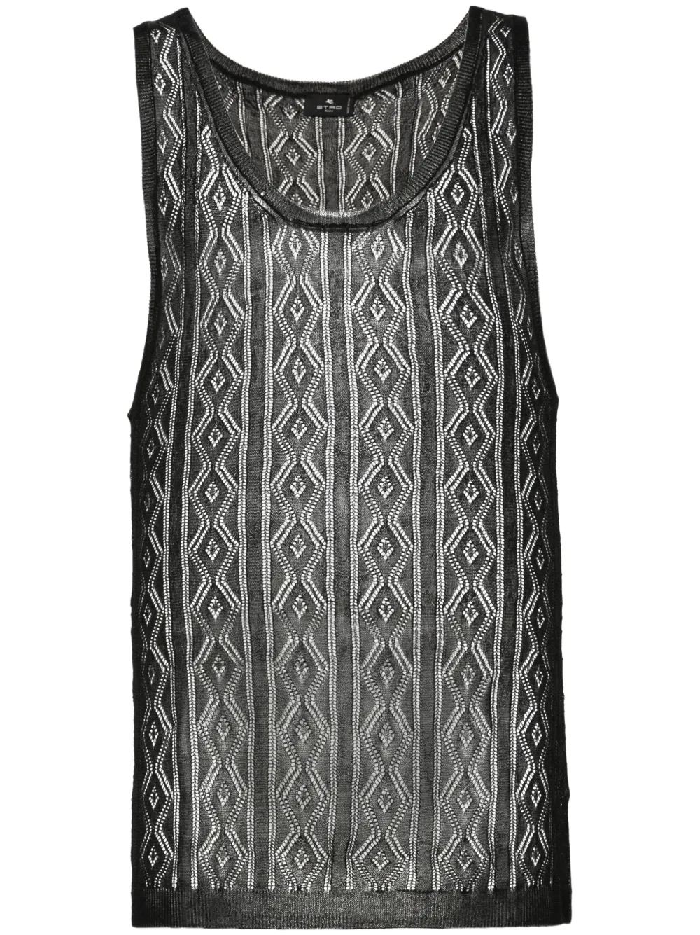 

Шелковый топ рыхлой вязки ETRO, черный