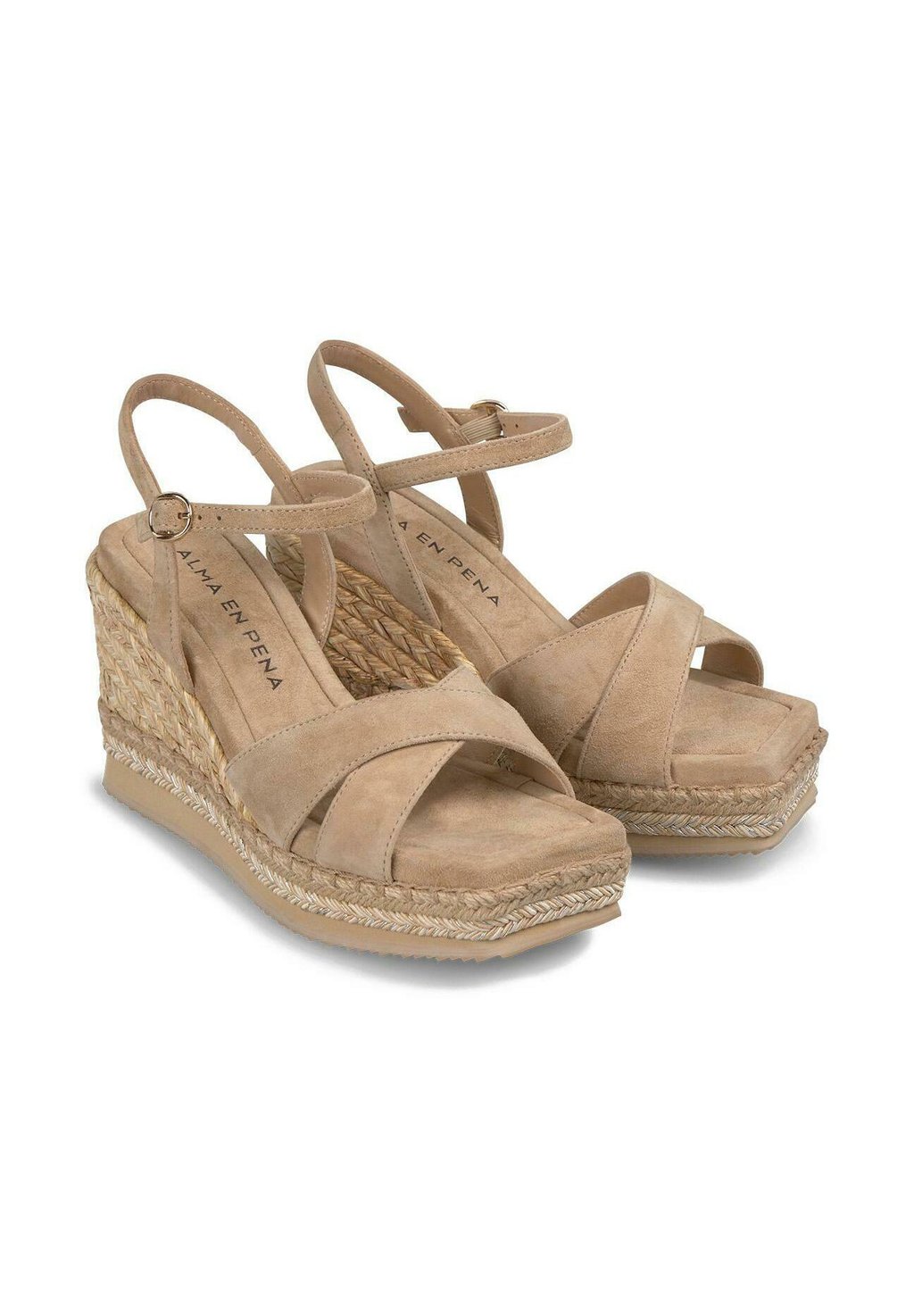 Босоножки на танкетке DE CON CIERRE HEBILLA - High heeled sandals Alma en Pena, светло-коричневый — фото 3