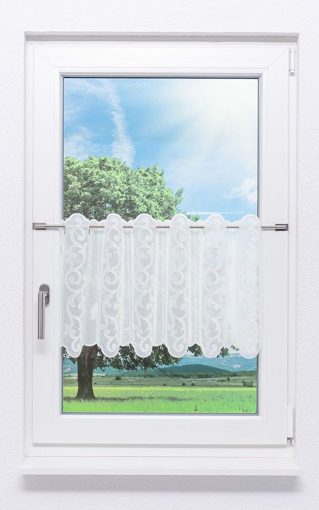 

Панельная штора Plauener Spitze - Reigen (Ш х В) 220см*40см белая, белый