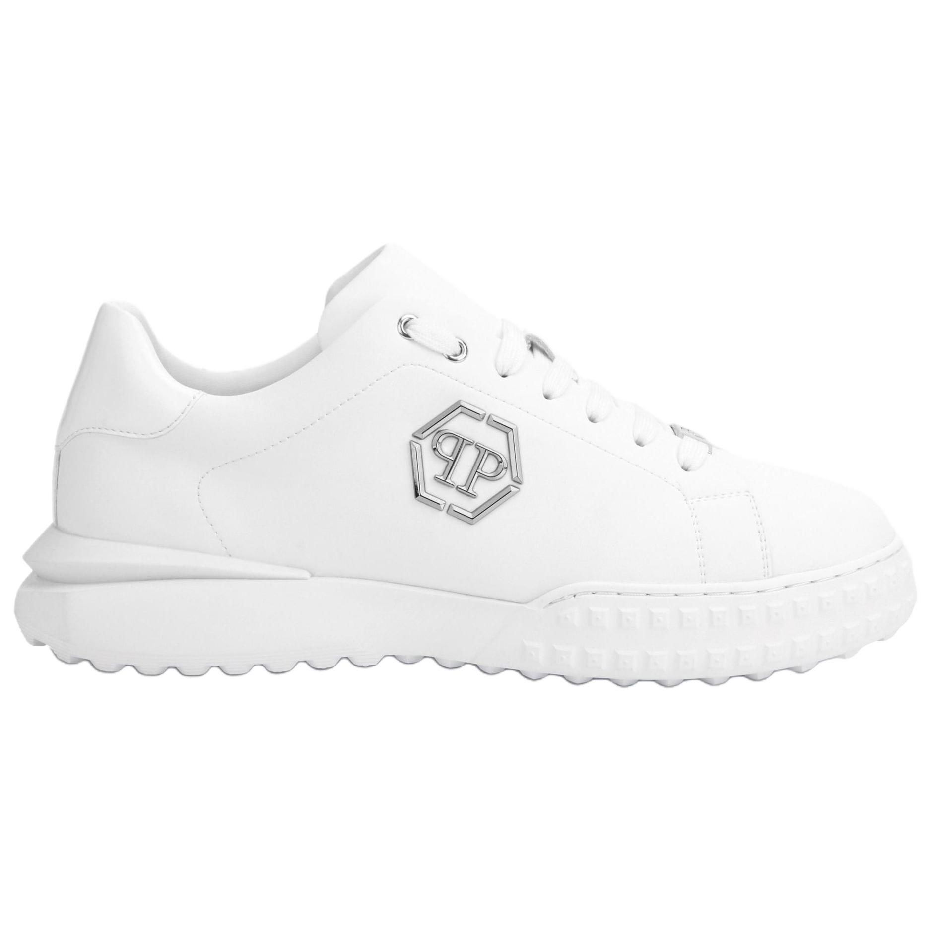 Кроссовки Hexagon Cow Leather Low top Casual Unisex белые PHILIPP PLEIN — фото 3
