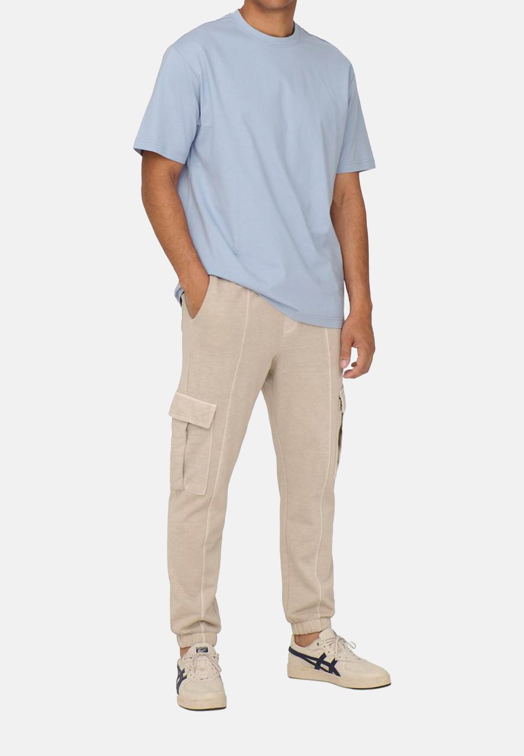 

Базовая футболка 3ER PACK FRED Only & Sons, цвет Beige Dunkelgrau Hellblau