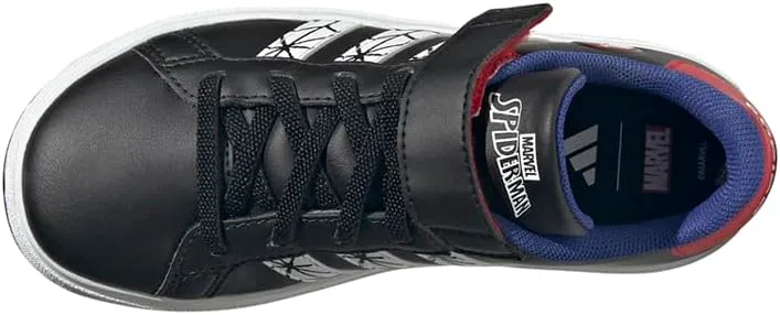 

Кроссовки для мальчиков Adidas Kids Grand Court Spider Man слипоны повседневные - черные, черный/белый/синий