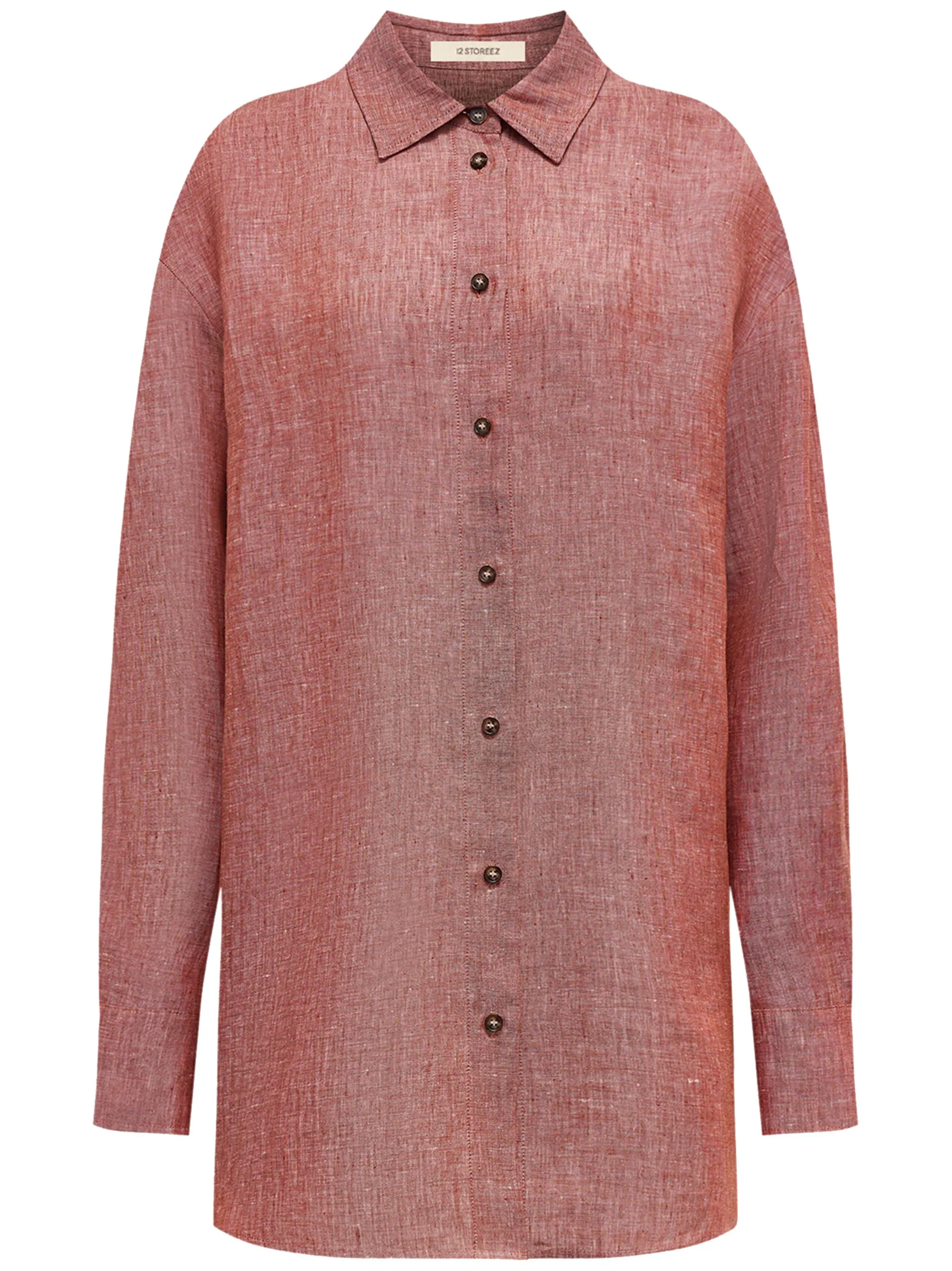 

Льняная рубашка на пуговицах 12 Storeez, красный