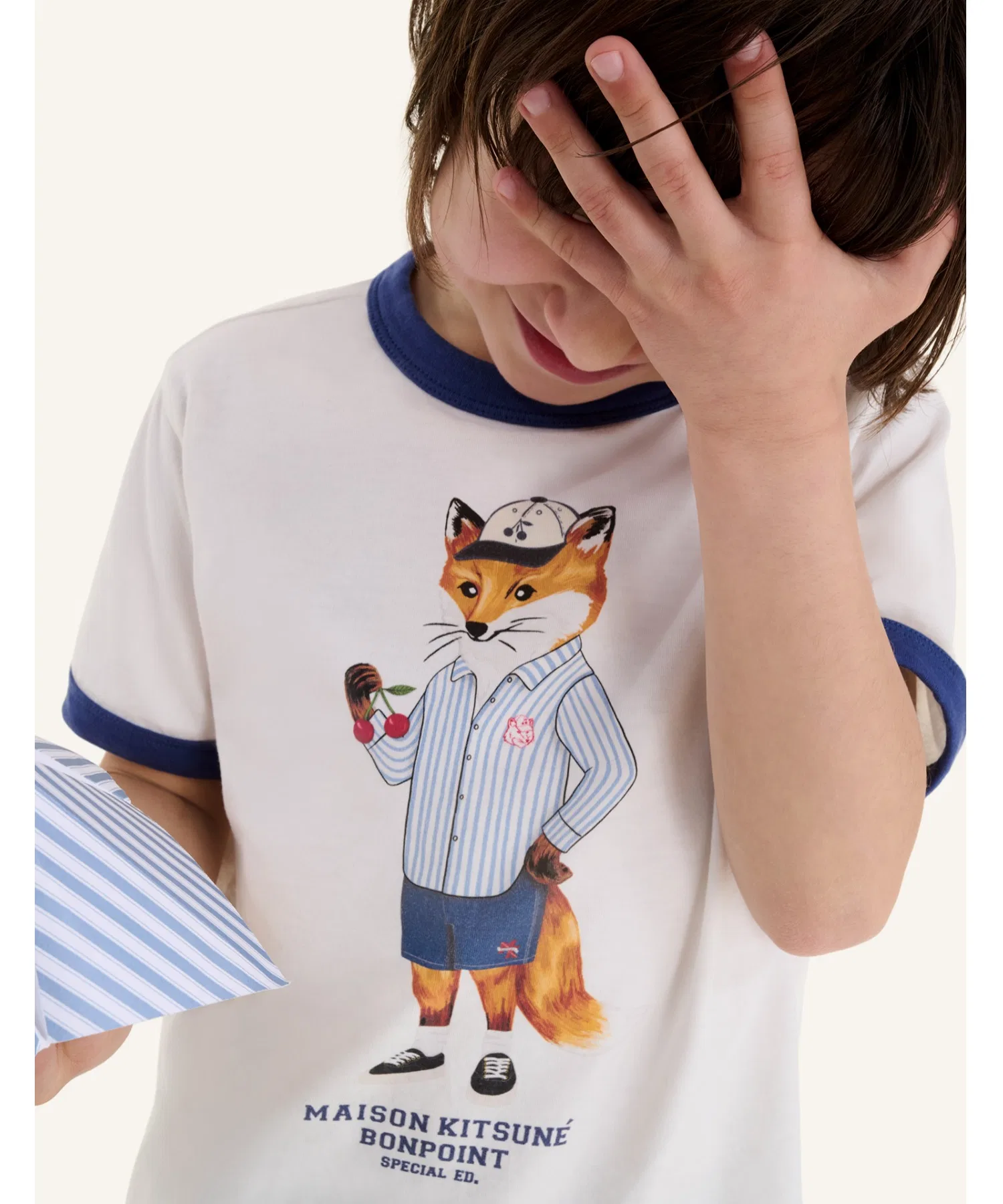 Унисекс футболка из хлопка Maison Kitsune AKIVA COMFORT с принтом белый