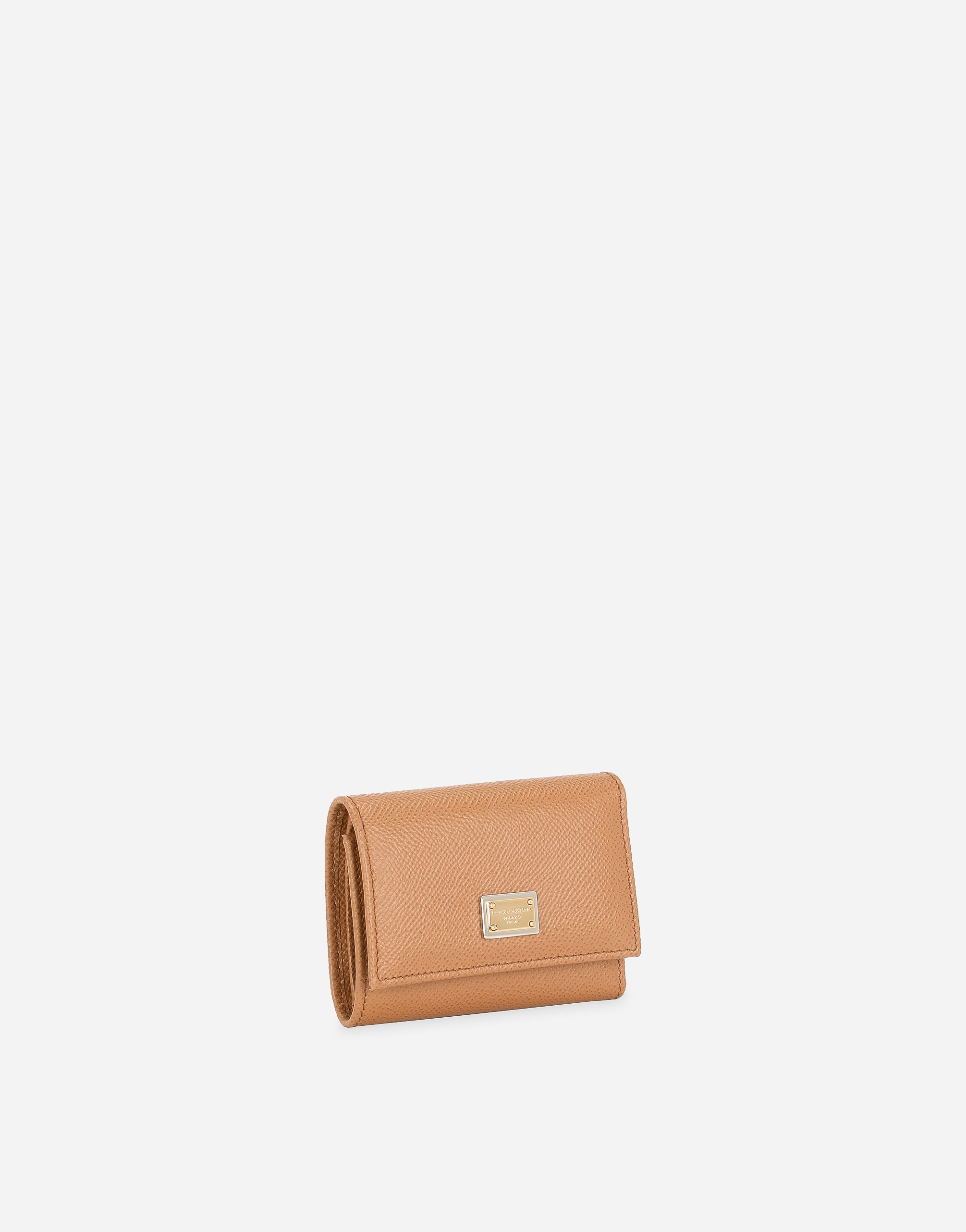 Французский кошелек из телячьей кожи dauphine Dolce & Gabbana, коричневый — фото 2