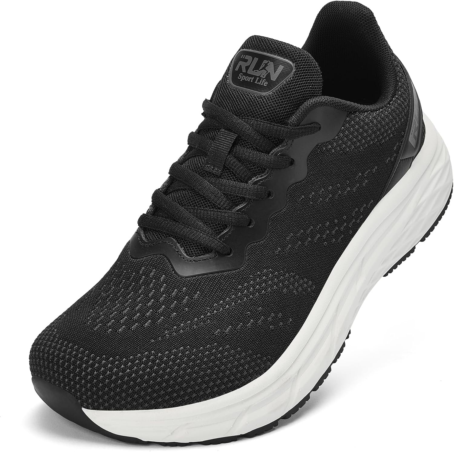 

Мужские кроссовки Slow Man с широкой носковой частью - амортизирующие кроссовки для бега по дороге, нескользящие мужские прогулочные кроссовки для широкой стопы, удобные спортивные кроссовки для тренажерного зала, черный