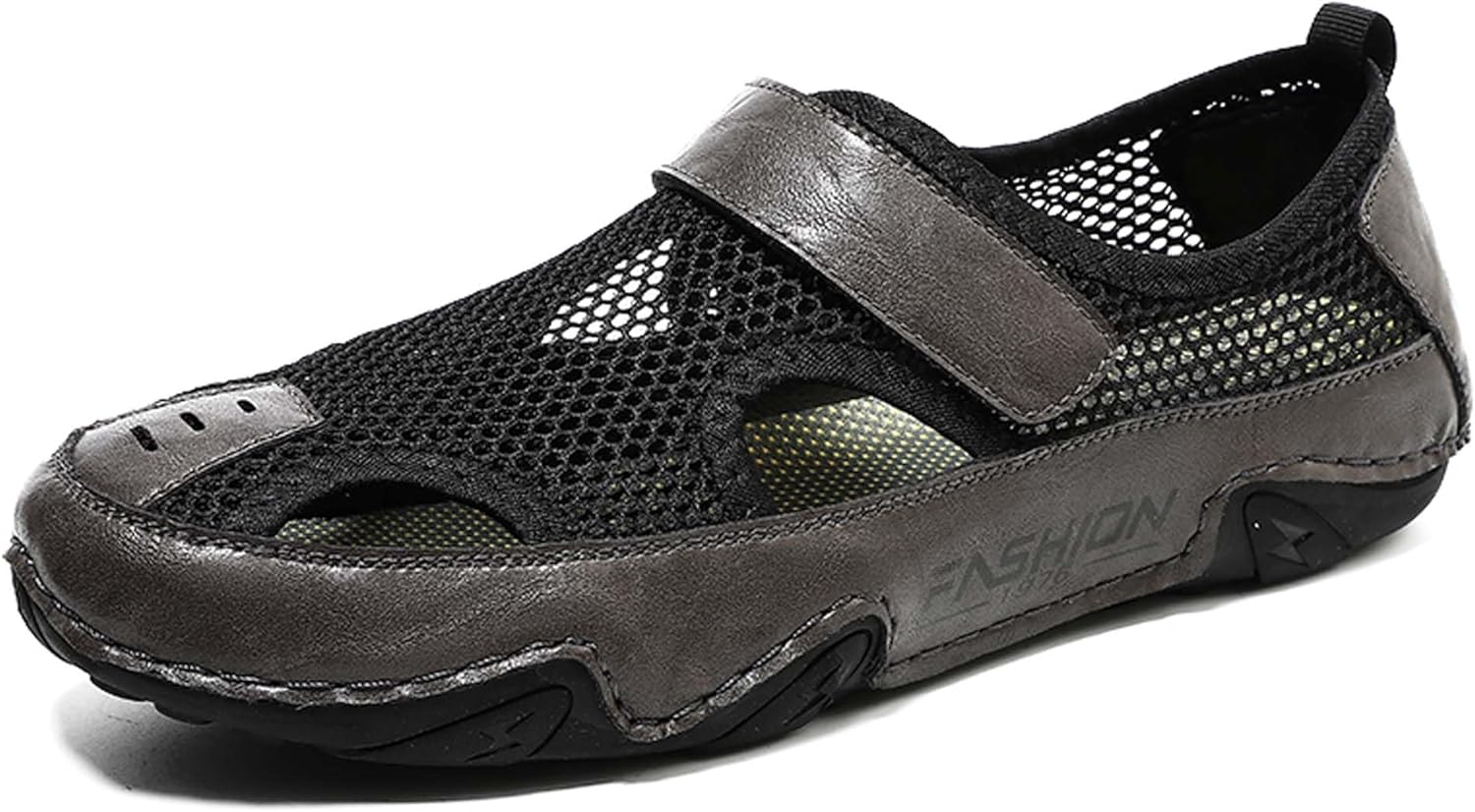 

Мужские модные повседневные сандалии с сеткой, дышащие, на одной пряжке, легкие, с нескользящей подошвой, для прогулок на свежем воздухе, обувь для активного отдыха на воде, с мягкой подошвой, водные тапочки Gerrit, серый