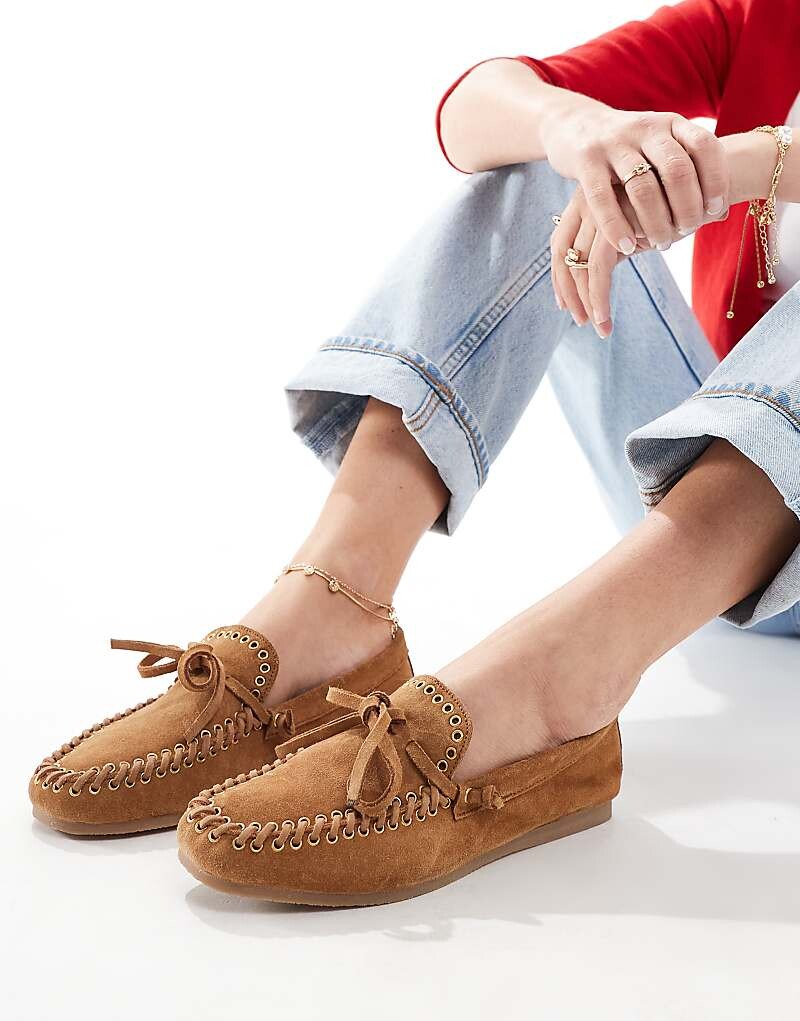 

ASOS DESIGN – Merit – коричневые кожаные топсайдеры