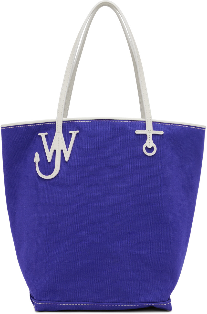 

Синяя высокая сумка-тоут с якорем Jw Anderson, цвет Blue/White