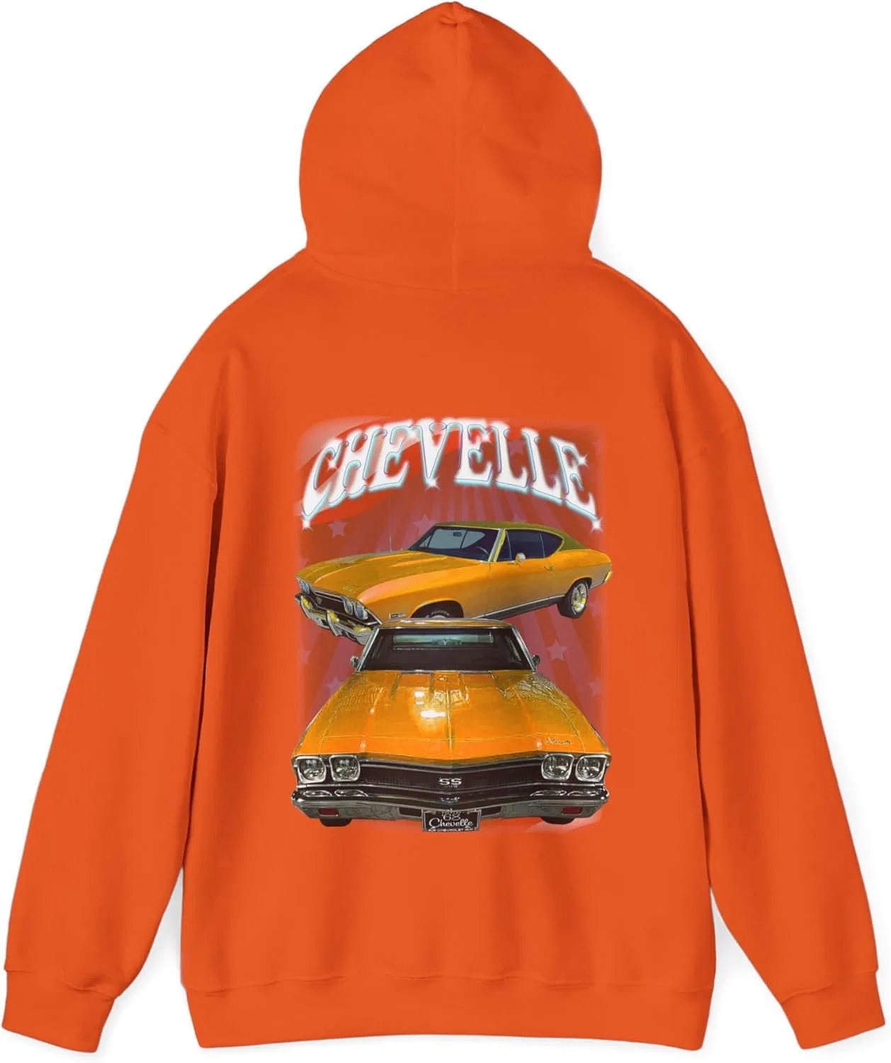 Толстовка Orange 1968 Chevelle, подарок автолюбителю, классика, хот-род GENERIC, оранжевый — фото 3