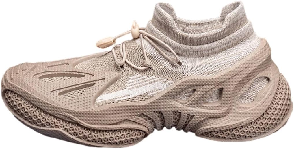 

Мужские удобные вязанные кроссовки Lexamen с нескользящей подошвой, дышащие, однотонные, на шнуровке, повседневные низкие кроссовки, хаки