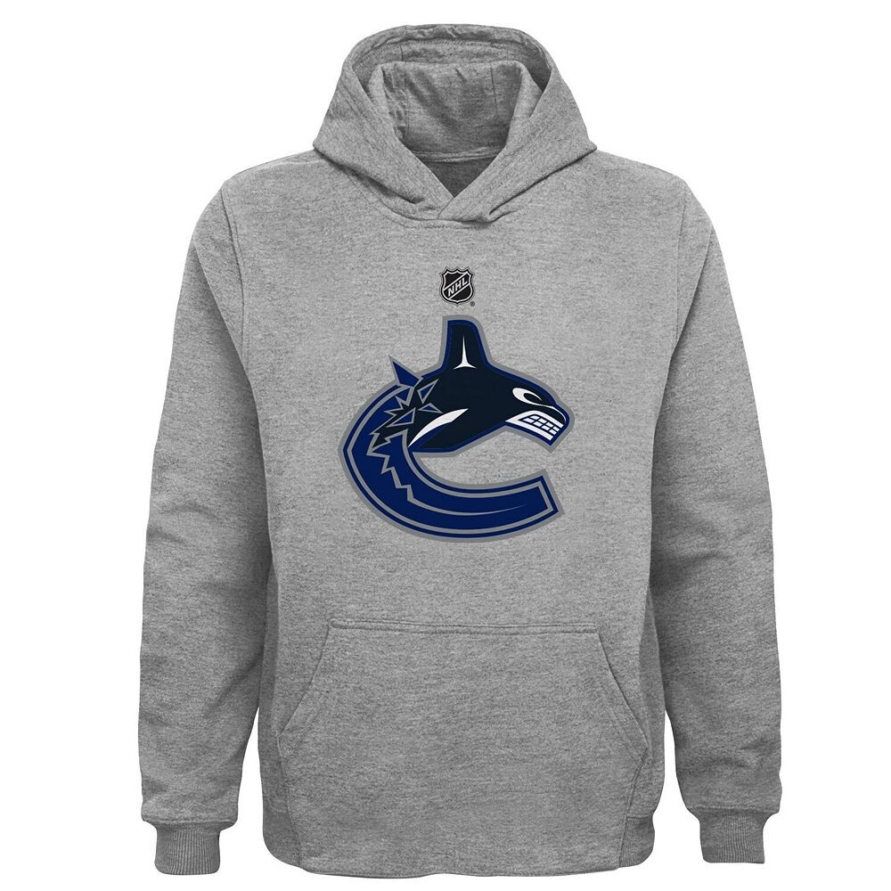 Молодежный пуловер с капюшоном с логотипом Heather Grey Vancouver Canucks Primary Outerstuff, цвет Cnk Grey
