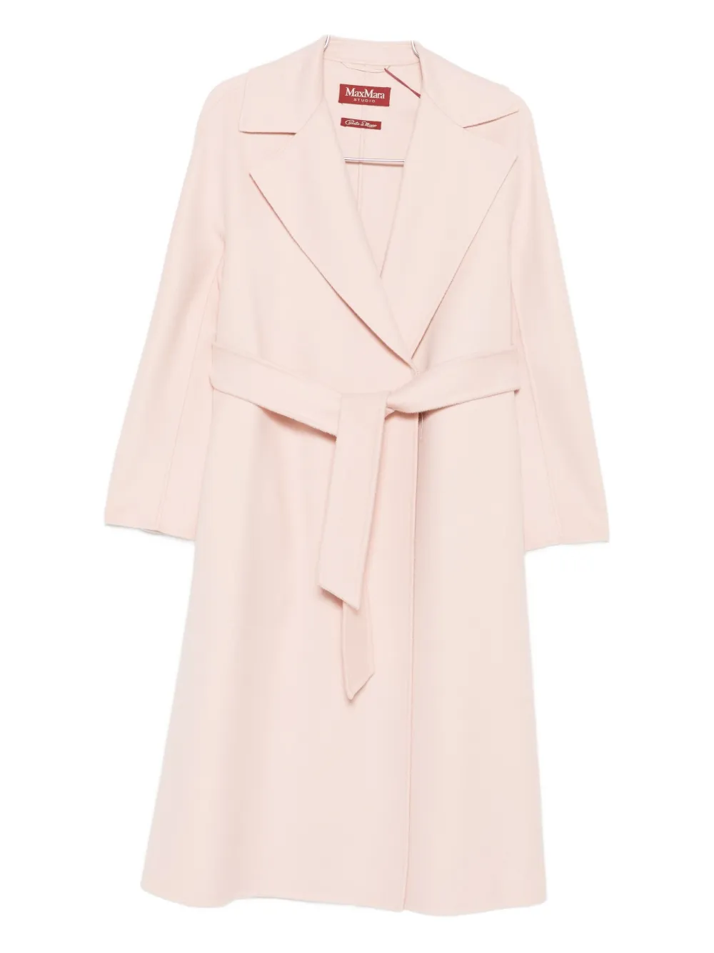 

Однобортное пальто с поясом MAX MARA, розовый