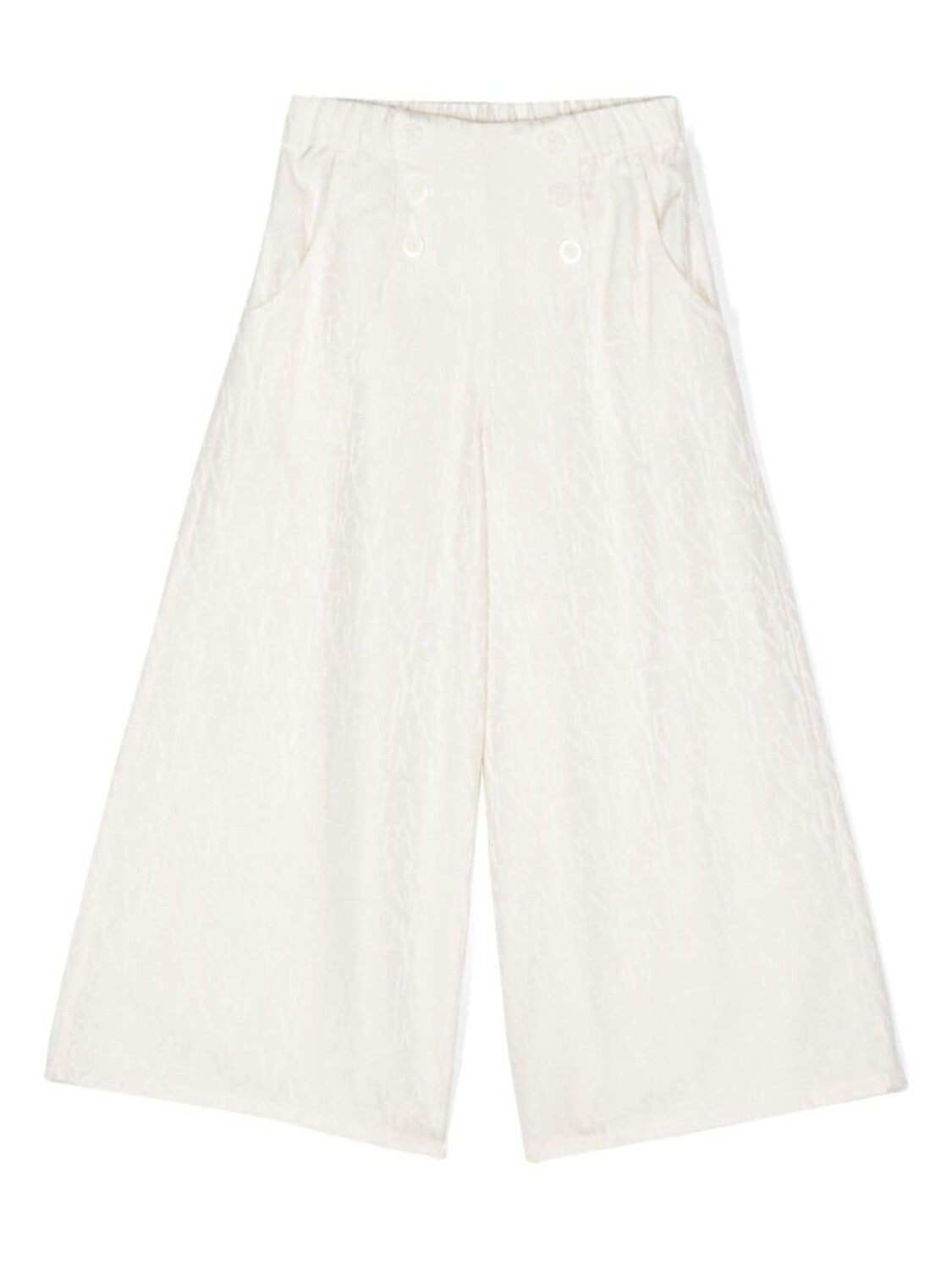 

Широкие брюки с жаккардовым логотипом Emporio Armani Kids, бежевый