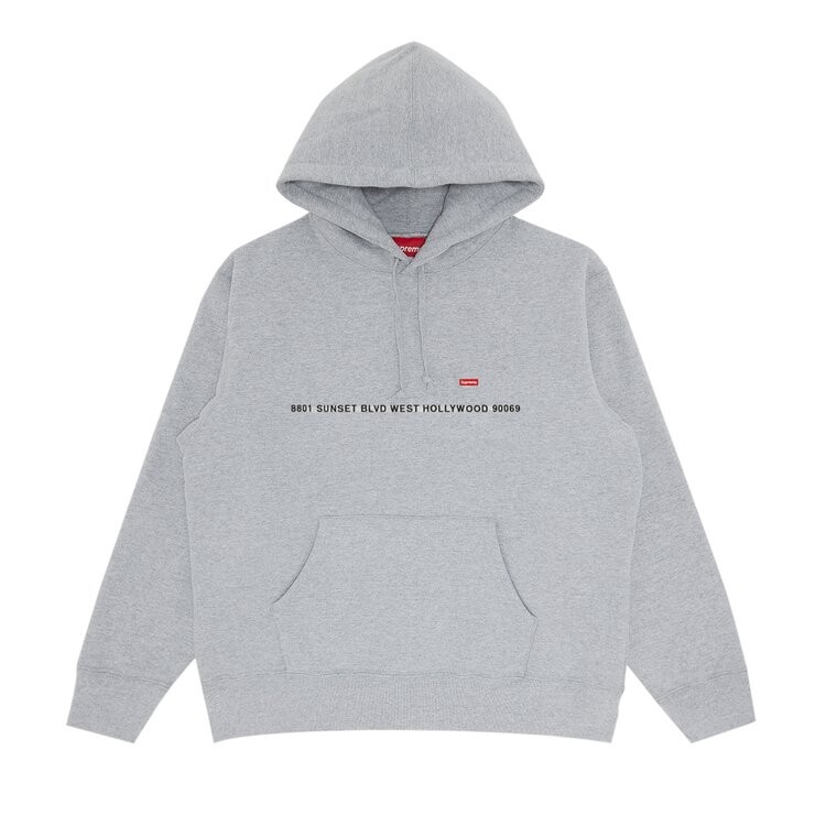 Толстовка Supreme Shop Small Box Hooded - Los Angeles 'Heather Grey', серый — фото 2