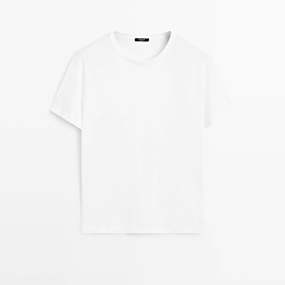Футболка Massimo Dutti 100% Cotton Short-sleeve, белый — фото 2