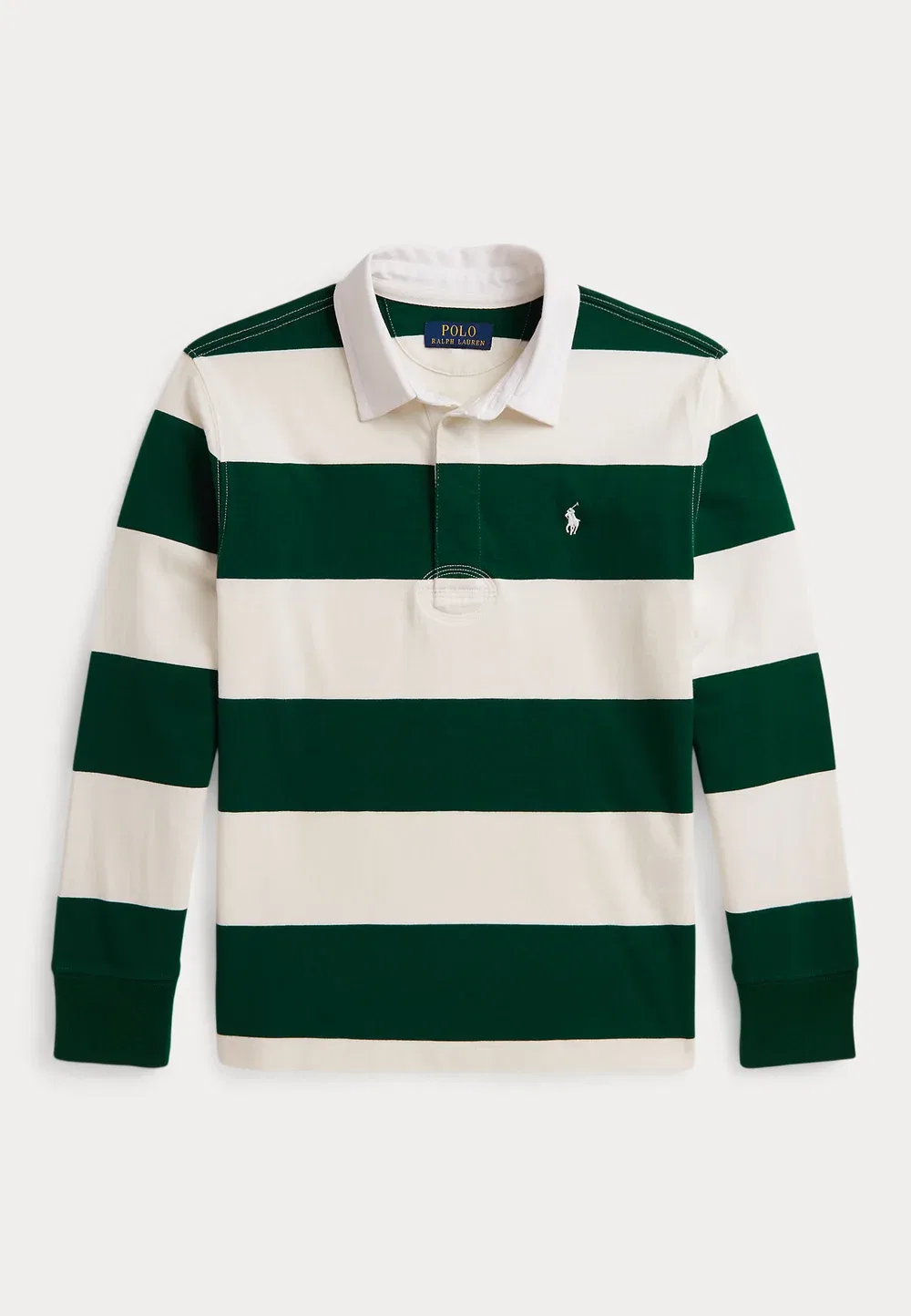 Знаменитая регбийная футболка 7-14 лет - с длинными рукавами Polo Ralph Lauren, Hunter Green/Nevis
