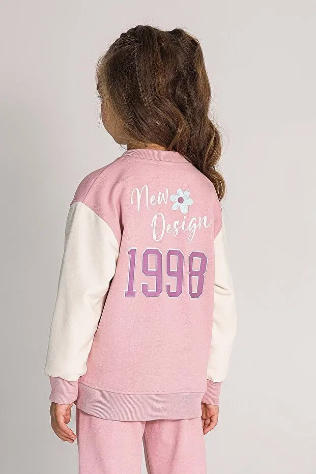 Детский кардиган для девочек с принтом College Cardigan, Generic Brands, Powder — фото 2