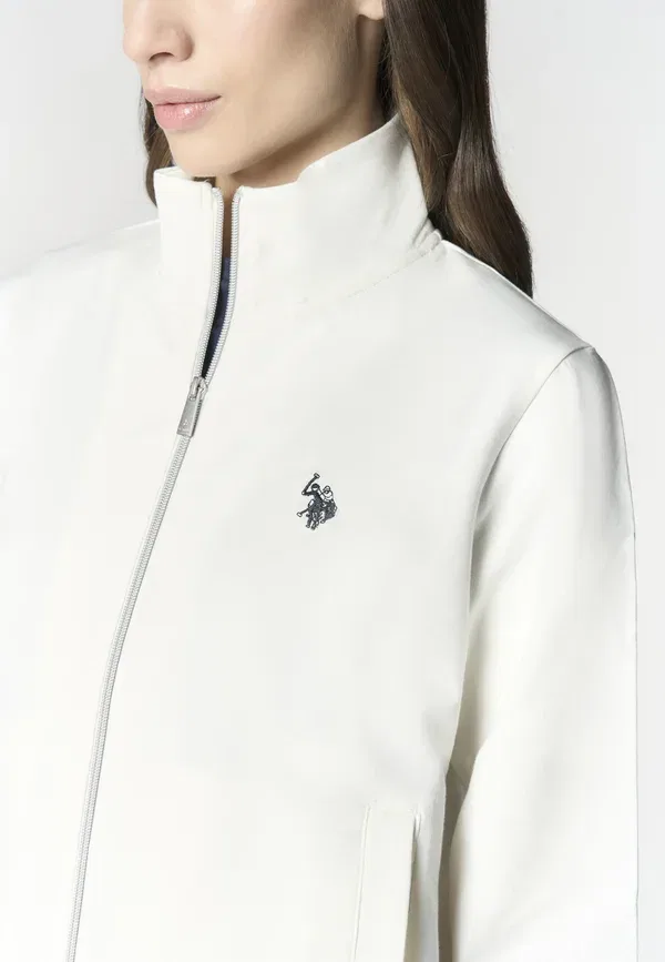 Худи на молнии из футера, U.S. Polo Assn., белый — фото 4