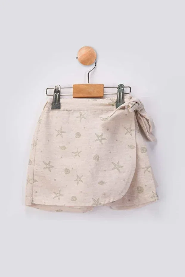 Детские шорты-юбка для девочек хлопковая Basics Lumybee, Nude Color