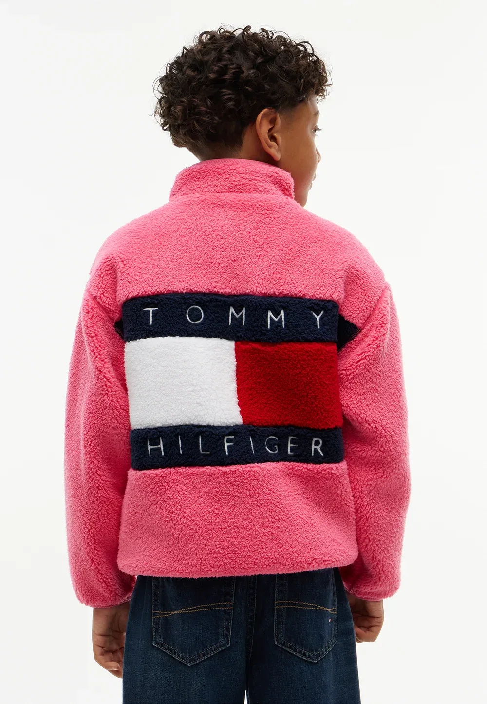 Флисовая куртка с флагом на молнии Tommy Hilfiger, Exotic Pink