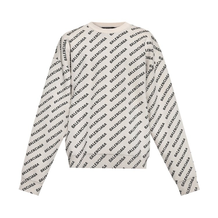 

Свитер Balenciaga All Over Sweater 'Chalky White/Black', белый