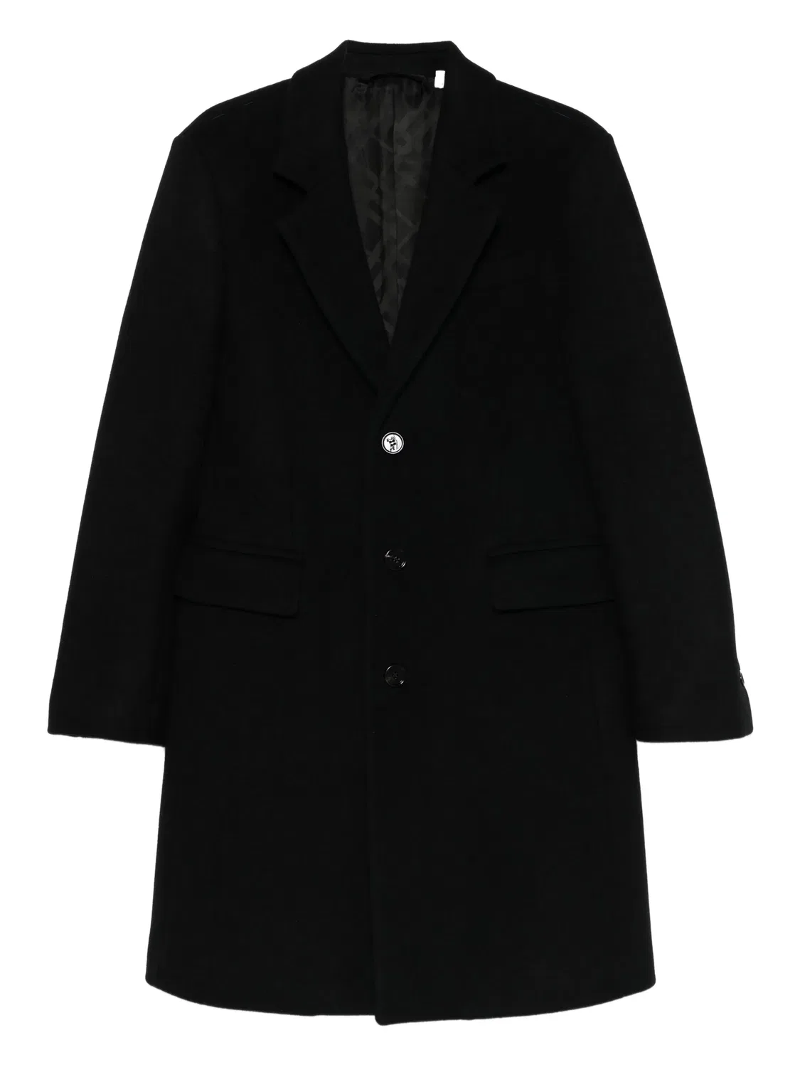Одноцепочное шершавая пальто Burberry, черный
