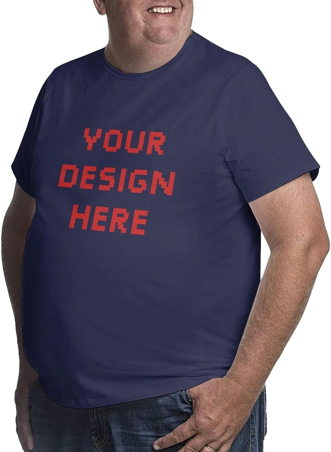 Мужская футболка свободного кроя Custom Big and Tall, Navy Blue — фото 2