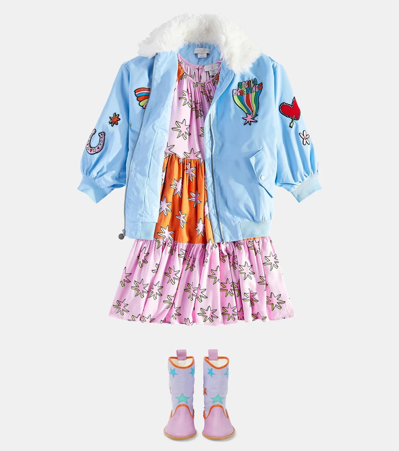 Платье с принтом Stella McCartney Kids, мультиколор — фото 2